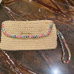 Lilly Pulitzer Straw &  Gold Clutch/Wristlet